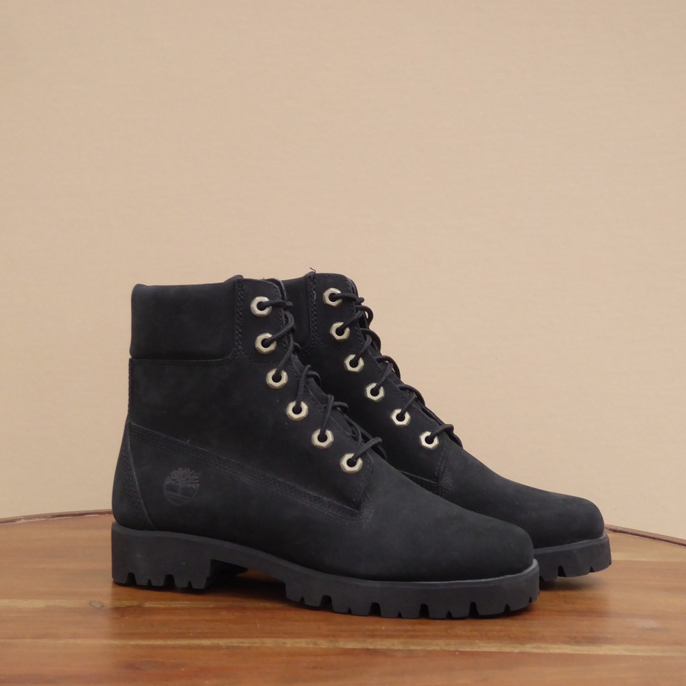 Timberland Heritage Lite 6-Inch Boots Womens Black Leather Lace Up Waterproof 6